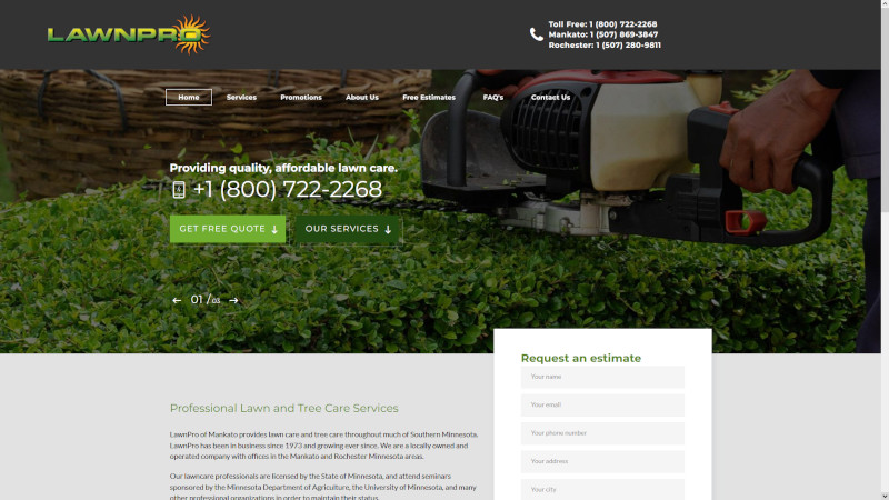 LawnPro website screenshot