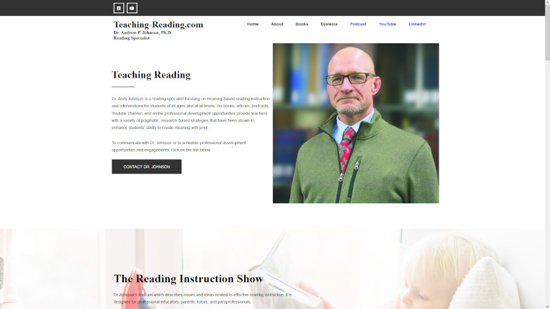 Teaching Reading website screenshot