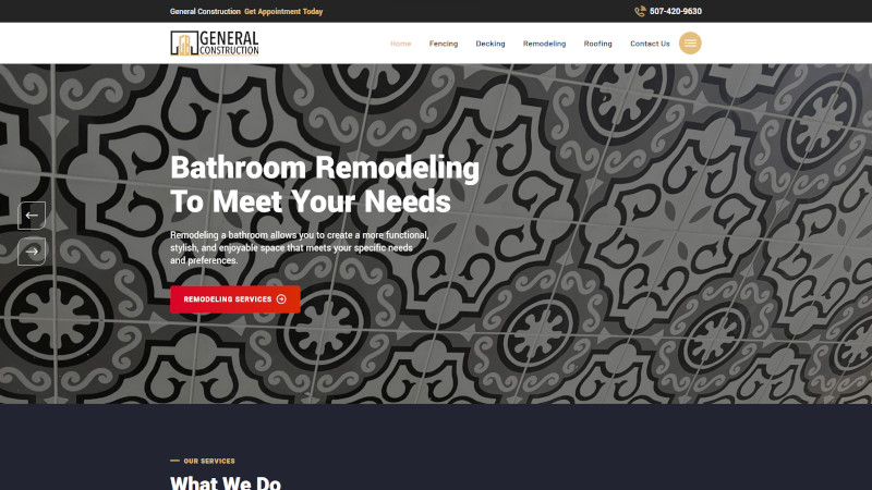 GB General Construction website screenshot