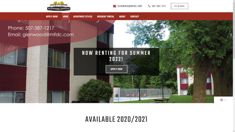 Glenwood Terrace website screenshot