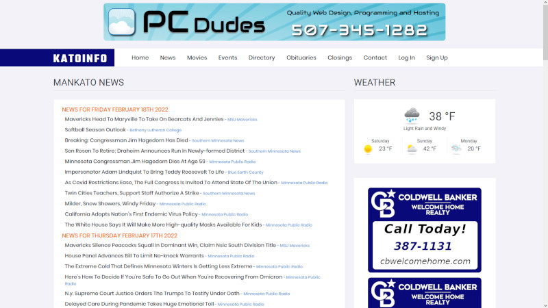 Kato Info website screenshot