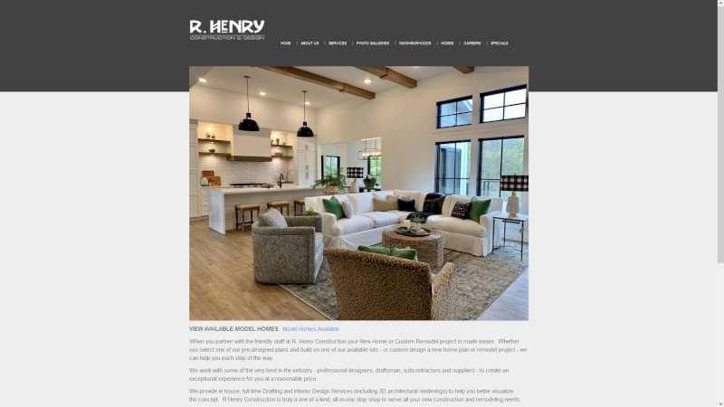 R Henry Construction website screenshot