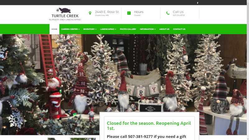 Turtle Creek Nursery website screenshot
