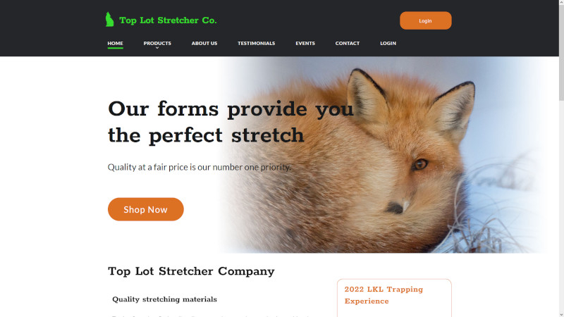 Top Lot Stretcher Co website screenshot